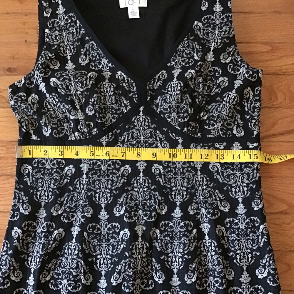 NEVER WORN LOFT COTTON SLEEVELESS LINED ALINE VNECK LIGHTWEIGHT BOHEMIAN DRESS 6 - Picture 7 of 11
